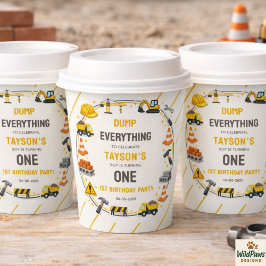 Construction 1ST Birthday | Builder Truck Party Pappbecher