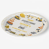 Construction 1ST Birthday | Builder Truck Party Pappteller (Schrägansicht)