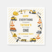 Construction 1ST Birthday | Builder Truck Party Serviette (Vorderseite)