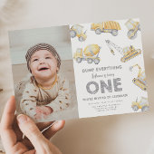 Construction 1st Birthday Party Einladung