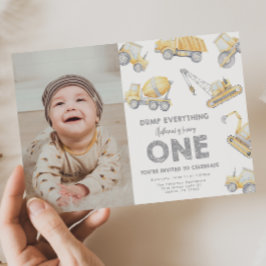 Construction 1st Birthday Party Einladung