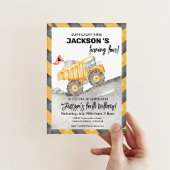 Construction 4th Birthday Invitation, Dump Truck Einladung
