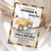 Construction 4th Birthday Invitation, Dump Truck Einladung