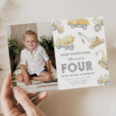 Construction 4th FOUR Birthday Party Einladung