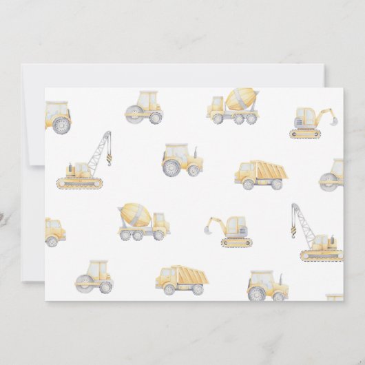 Construction 6th SIX Birthday Party Einladung (Rückseite)