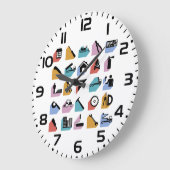 Construction and DIY Home Improvement Icons Große Wanduhr (Winkel)