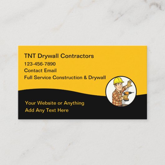 Construction And Drywall Business Cards Visitenkarte (Vorderseite)
