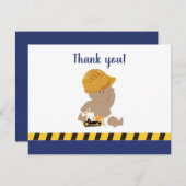 Construction Baby Boy Baby Dusche Vielen Dank für Dankeskarte (Vorne/Hinten)