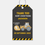 Construction Birthday 4th | Dump Truck Excavator Geschenkanhänger (Vorderseite)