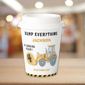 Construction Birthday 4th | Dump Truck Party Pappbecher