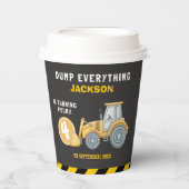 Construction Birthday 4th | Dump Truck Party Pappbecher (Vorderseite)