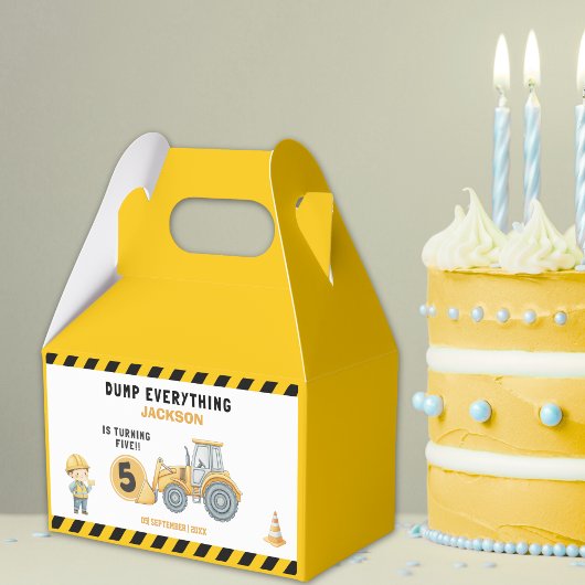 Construction Birthday 5 Boy  | Dump Truck Party  Geschenkschachtel
