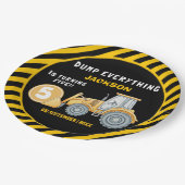 Construction Birthday 5 Party | Excavator Pappteller (Schrägansicht)