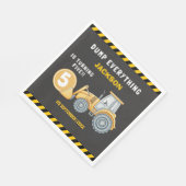 Construction Birthday 5 Party  | Excavator & Truck Serviette (Ecke)