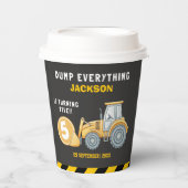 Construction Birthday 5th | Dump Truck Party Pappbecher (Vorderseite)