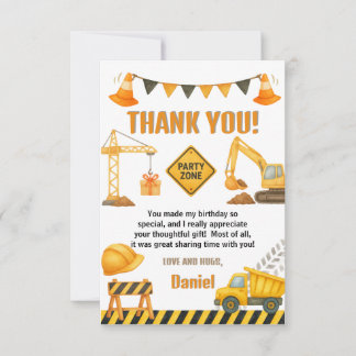 Construction Birthday Dump Truck Dankeskarte