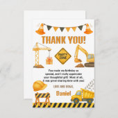 Construction Birthday Dump Truck Dankeskarte (Vorne/Hinten)