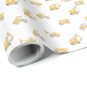 Construction Birthday Dump Trucks Birthday Geschenkpapier (Rolleneckpunkt)