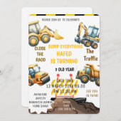 Construction Birthday Invitation Dump Everything B Einladung (Vorne/Hinten)