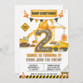 Construction Birthday Invitation, Dump Truck Einladung (Vorne/Hinten)