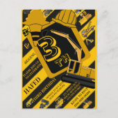 Construction Birthday Invitation, Editable Constru Postkarte (Vorderseite)
