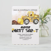 Construction Birthday Invitation Editable Dump Tru Einladung (Stehend Vorderseite)