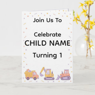Construction Birthday Invitation | Editable Truck  Karte