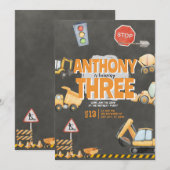 Construction Birthday Invitation Einladung (Vorne/Hinten)