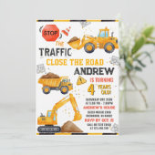 Construction Birthday Invitation Einladung (Stehend Vorderseite)