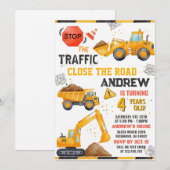 Construction Birthday Invitation Einladung (Vorne/Hinten)