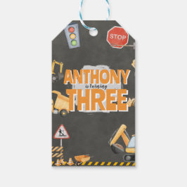 Construction Birthday Invitation Geschenkanhänger