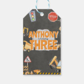 Construction Birthday Invitation Geschenkanhänger (Rückseite)