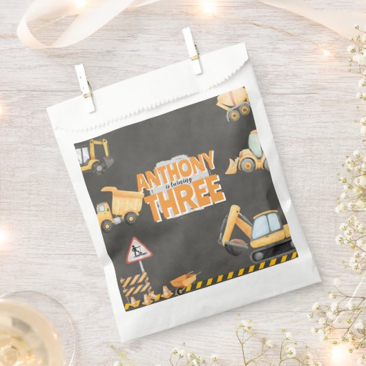 Construction Birthday Invitation Geschenktütchen (Ausgeschnitten)