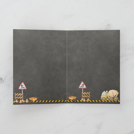 Construction Birthday Invitation Karte (Innenseite)