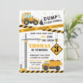 Construction Birthday kid Invitation Einladung (Stehend Vorderseite)