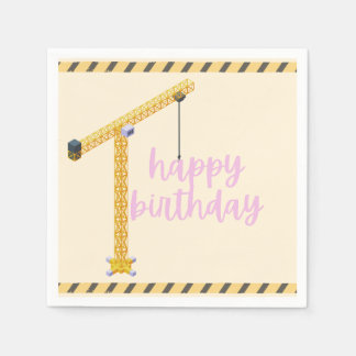 Construction Birthday Napkins Serviette