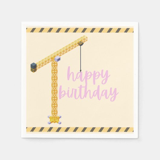 Construction Birthday Napkins Serviette (Vorderseite)
