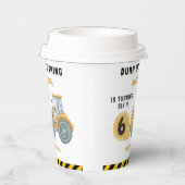 Construction Birthday Paper Cups Turning Six White Pappbecher (Rechts)