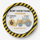 Construction Birthday Paper Plates Turning 6 Pappteller (Vorderseite)