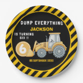 Construction Birthday Paper Plates Turning 6 Pappteller (Vorderseite)