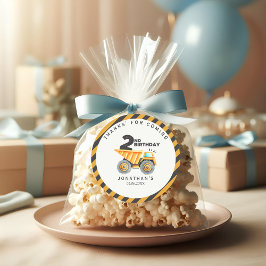 Construction Birthday Party 2 Years Runder Aufkleber