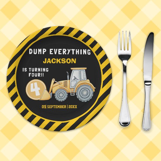 Construction Birthday Party | Excavator & Wrecking Pappteller