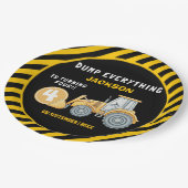 Construction Birthday Party | Excavator & Wrecking Pappteller (Schrägansicht)