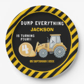 Construction Birthday Party | Excavator & Wrecking Pappteller (Vorderseite)