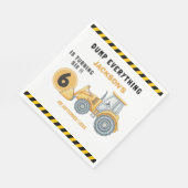 Construction Birthday Party Turning Six Yellow Serviette (Ecke)