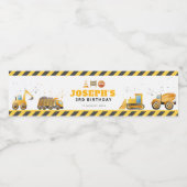 Construction Birthday Water Bottle Label Wasserflaschenetikett (Einzelnes Label)