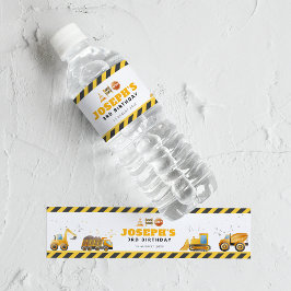 Construction Birthday Water Bottle Label Wasserflaschenetikett