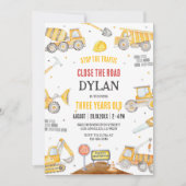Construction Boy Birthday Invitation Einladung (Vorderseite)
