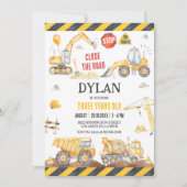 Construction Boy Birthday Invitation Einladung (Vorderseite)