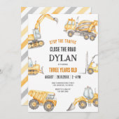 Construction Boy Birthday Invitation Einladung (Vorne/Hinten)